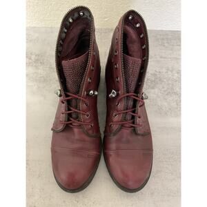 Gianni Binni Oxblood W 7.5 Leather Ankle Booties